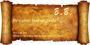 Brczko Bereniké névjegykártya